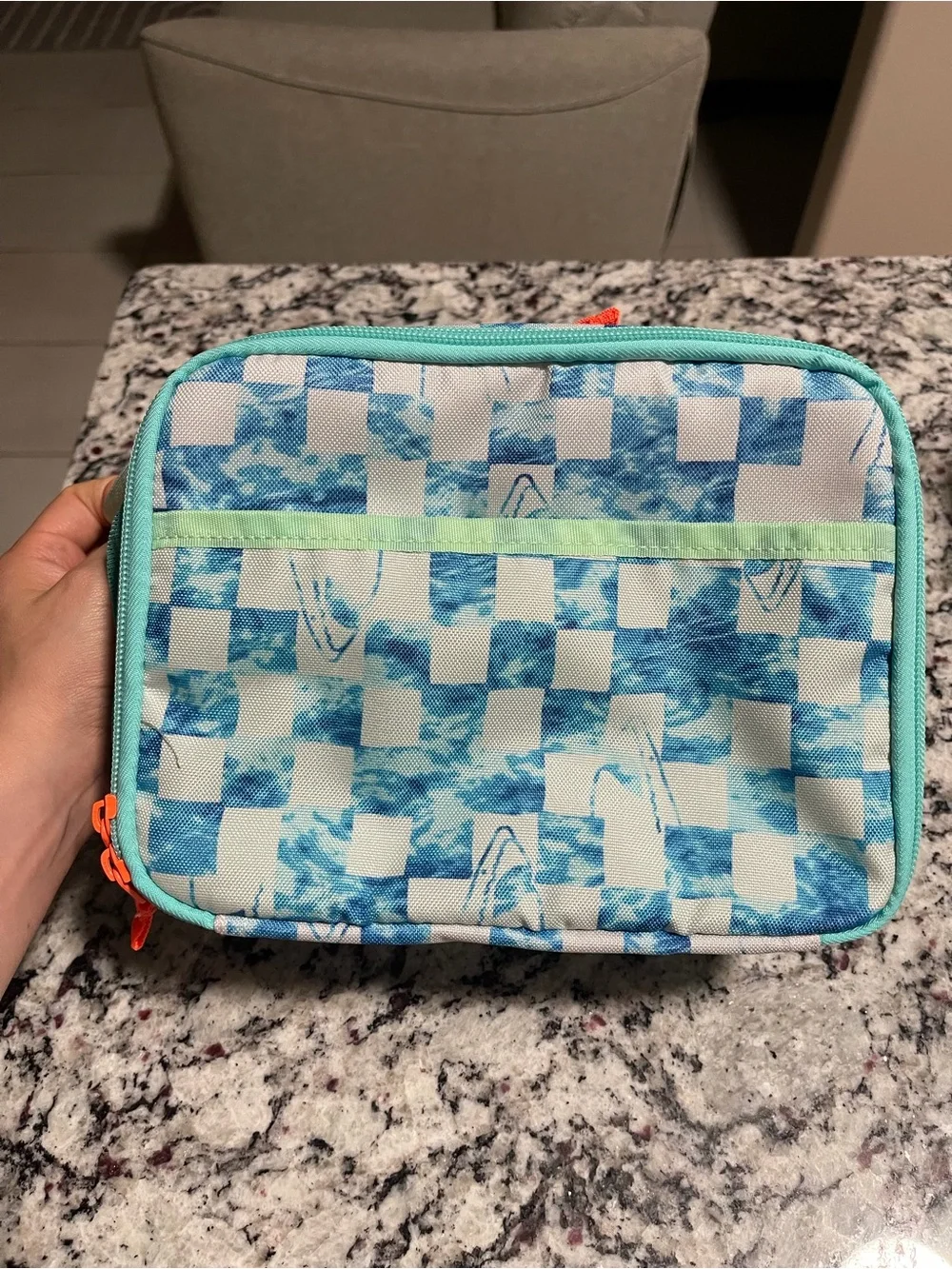 2 Cat & Jack Insulated Kids Lunch Box - Blue Checkered Shark